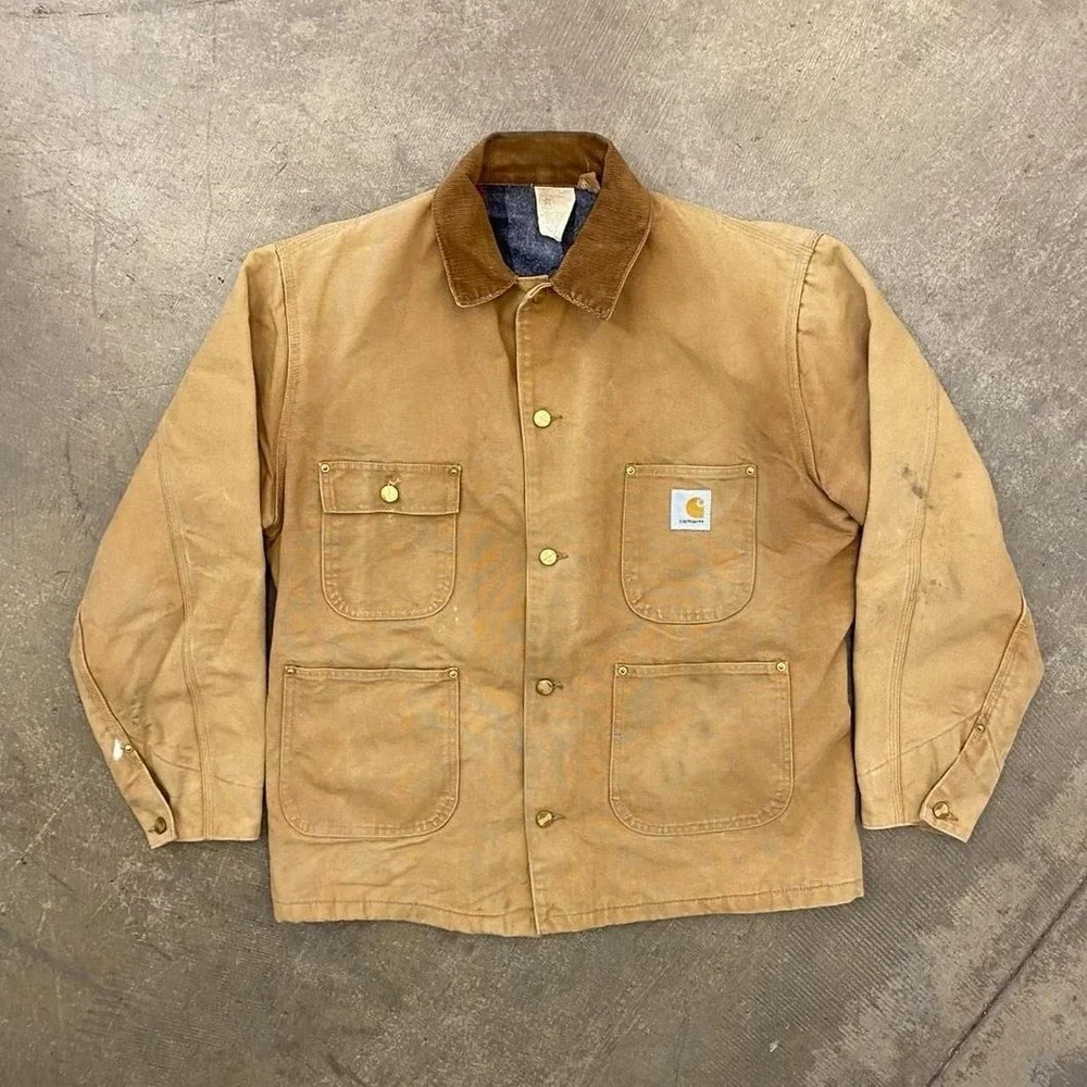 Vintage Carhartt Jacket 6BLC Men's Blanket Lined Chore Coat Made in USA Size L